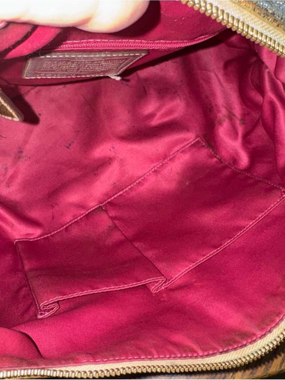 Coach Poppy 2012 Metallic Gold Shoulder Bag with Front Zip Pocket - Picture 8 of 16